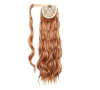 Chignon de Cheveux 24 pouces de long ondulé queue de cheval Wrap cheveux bande synthétique queue de cheval extensions blonde ondulé queue de cheval perruque femmes chignon Chignon(30)