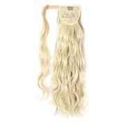 Chignon de Cheveux 24 pouces de long ondulé queue de cheval Wrap cheveux bande synthétique queue de cheval extensions blonde ondulé queue de cheval perruque femmes chignon Chignon(F24-613)
