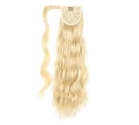 Chignon de Cheveux 24 pouces de long ondulé queue de cheval Wrap cheveux bande synthétique queue de cheval extensions blonde ondulé queue de cheval perruque femmes chignon Chignon(M22-613)