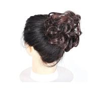 Chignon de cheveux Cheveux bouclés en désordre Chignon Chignon Donut coussin de cheveux cheveux élastiques postiche synthétique for les femmes Pièces de chignon pour femmes(Color:M2-33)