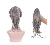 Chignon de cheveux Cheveux mi-longs for femmes de 12 pouces, queue de cheval, petite tresse, extension de queue de cheval avec pince à griffes, perruque longue et droite, chignon Pièce de chignon(10A0
