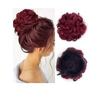 Chignon de cheveux Chignon cheveux en désordre pièce de cheveux élastique cordon chouchous chignons vague bouclée Extension de cheveux synthétiques for les femmes usage quotidien Pièces de chignon pou