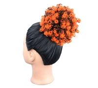 Chignon de Cheveux Chignon de cheveux synthétiques for femmes Extensions de queue de cheval shaggy afro bouclés avec cordon de serrage chignon shaggy for femmes noires Chignon(05)