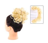 Chignon de cheveux Chignon synthétique à enrouler autour de la queue de cheval for femmes, Chignon synthétique en désordre, bande élastique, postiche de 35,4 pouces, vague bouclée Pièces de chignon po