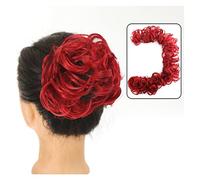 Chignon de cheveux Chignon synthétique à enrouler autour de la queue de cheval for femmes, Chignon synthétique en désordre, bande élastique, postiche de 35,4 pouces, vague bouclée Pièces de chignon po