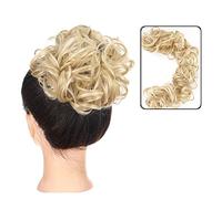 Chignon de cheveux Chignon synthétique à enrouler autour de la queue de cheval for femmes, Chignon synthétique en désordre, bande élastique, postiche de 35,4 pouces, vague bouclée Pièces de chignon po