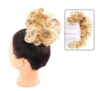 Chignon de cheveux Chignon synthétique à enrouler autour de la queue de cheval for femmes, Chignon synthétique en désordre, bande élastique, postiche de 35,4 pouces, vague bouclée Pièces de chignon po