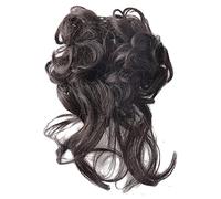 Chignon de cheveux Chignon synthétique en désordre, 1 paquet, accessoire capillaire, pince à griffes, Extensions queue de cheval, chignon à la mode for femmes Pièce de chignon(Brown black)