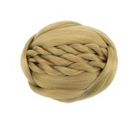 Chignon de cheveux Chignon synthétique tressé noir à Clip for femmes, couvre-cheveux Donut, accessoires chouchous, postiche à rouleau Pièces de chignon pour femmes(Color:Ash Blonde)