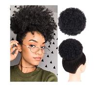 Chignon de cheveux Clip de cheveux humains en chignon bouclé chignon extensions de cheveux afro crépus bouclés queue de cheval chignon bouffant cordon queue de cheval naturel noir brésilien remy Pièce