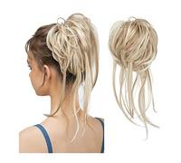 Chignon de cheveux Donut Bun Messy Bun Extensions de queue de cheval avec bandes de cheveux élastiques Bungee Curl Perruques d'extension de queue de cheval for femmes Pièce de chignon(24BH613)