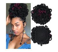 Chignon de cheveux en désordre Dreadlocks synthétiques Chignon Afro Puff Cordon de serrage Queue de cheval Cheveux Chignon Locs Tresses Chignons Postiche Clip dans les cheveux Extensions pour femme