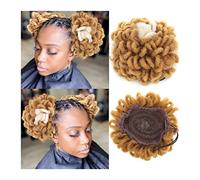 Chignon de cheveux en désordre Dreadlocks synthétiques Chignon Afro Puff Cordon de serrage Queue de cheval Cheveux Chignon Locs Tresses Chignons Postiche Clip dans les cheveux Extensions pour femme