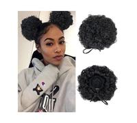 Chignon de cheveux Extension capillaire synthétique Afro bouffante avec cordon de serrage, 2 pièces, postiche queue de cheval moelleuse, crépue et bouclée, Chignon Chignon beignet Pièces de chignon po