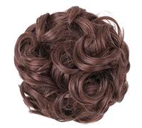 Chignon de cheveux Extensions de cheveux 1 pièce épaisses for usage quotidien, chignon désordonné, chouchous synthétiques ondulés bouclés, chignon queue de cheval Pièces de chignon pour femmes(Color:M