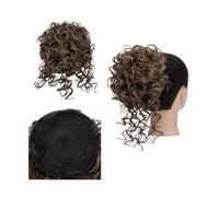 Chignon de cheveux Extensions de cheveux bouclés en désordre, chouchous, queue de cheval avec cordon de serrage synthétique, grand chignon ondulé de 90g, postiches for femmes Pièces de chignon pour fe