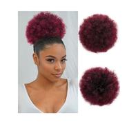 Chignon de cheveux Extensions de queue de cheval bouffantes Afro bouclées, postiches synthétiques courtes for un look et un Style naturels, accessoires capillaires Pièces de chignon pour femmes(Color: