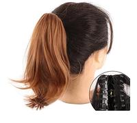 Chignon de Cheveux Mesdames Ponytail Warped Ponytail Hair Extensions Cheveux Raides Synthétiques Avec Pinces À Griffe Queue De Cheval Perruque Chignon Naturel Chignon(30)