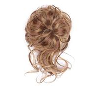 Chignon de cheveux Messy Bun Hair Pieces Long Wavy Messy Wraps Extensions de queue de cheval Bandes de cheveux élastiques Bun Bun Curly Hair Wraps for les femmes Pièce de chignon(12H24#)