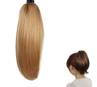 Chignon de Cheveux Perruque queue de cheval courte droite de 10 pouces avec pinces à griffes perruque queue de cheval chignon synthétique pinces à cheveux queue de cheval for femmes Chignon(4/30HL)