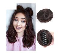 Chignon de cheveux Pièces de cheveux synthétiques chignon spatial 2 pièces Mini pince à griffes en désordre et oreilles de chat Extensions de faux cheveux chignon accessoire de perruque postiches Pièc