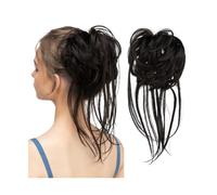 Chignon de cheveux Postiches synthétiques élastiques bouclées, postiche en désordre, chouchou, noir, blond, marron, faux cheveux naturels, bande Chignon, Donut Pièces de chignon pour femmes(Color:2)