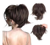 Chignon décoiffé, Pince à cheveux for chignon décoiffé, queue de cheval, boulette de viande et cheveux lisses,Chignon pour cheveux(Light brown)