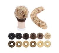 Chignon décoiffé Rich Choices, extensions de chignon 100% cheveux humains, 32 g, chignon donut décoiffé, for femmes et filles(#24)