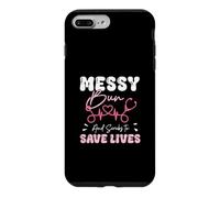 Chignon désordonné et Gommage pour sauver des Vies pour Les soignants soignants Coque pour iPhone 7 Plus/8 Plus