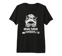 Chignon désordonné Guerrier Tumeur cérébrale T-Shirt Haut de Gamme