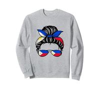 Chignon désordonné Philippines Drapeau philippin Femme Sweatshirt