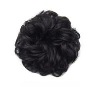 Chignon donut avec extensions de cheveux synthétiques en corde élastique for un look naturel au quotidien. Accessoires capillaires Look élégant chic(Natural Black)