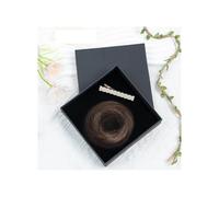 Chignon en cheveux humains Chignon en désordre Postiche en forme de donut avec élastique en caoutchouc Queue de cheval Chouchou for femme Look élégant chic(Chocolate Brown)