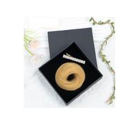 Chignon en cheveux humains Chignon en désordre Postiche en forme de donut avec élastique en caoutchouc Queue de cheval Chouchou for femme Ponytail Extension(Dark Blonde)