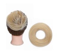 Chignon en cheveux humains Extensions de cheveux naturels Chouchous Chignon ébouriffé Postiches for femmes filles Ponytail Extension(Natural Blonde)