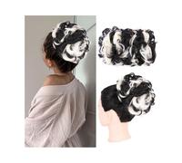 Chignon en désordre Postiche queue de cheval synthétique à clip, chignon ondulé et décoiffé, for femmes noires(1BH613#)