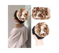 Chignon en désordre Postiche queue de cheval synthétique à clip, chignon ondulé et décoiffé, for femmes noires(27H613#)