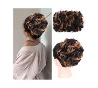 Chignon en désordre Postiche queue de cheval synthétique à clip, chignon ondulé et décoiffé, for femmes noires(4H27#)