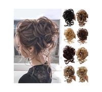 Chignon Extensions de cheveux bouclés et désordonnés, chignon, chouchou, ébouriffé, bande élastique Postiches(1B#)