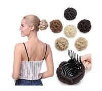 Chignon Femme Donut Chignon Clip dans l'extension de Cheveux pour Femmes Style Fleur Chignon Postiche Synthétique Tress Griffe en Queue de Cheval Extension de Cheveux Chignon Postiche Chignon (Colo