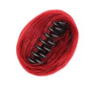 Chignon humain désordonné à clipser - Chignon synthétique - Ondulé et bouclé - Chignon étouffé - Postiche queue de cheval pour femme (marron clair)