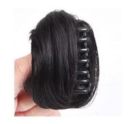 Chignon humain désordonné à clipser - Chignon synthétique - Ondulé et bouclé - Chignon étouffé - Postiche queue de cheval pour femme (marron clair)