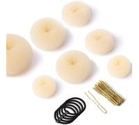 Chignon Magique, 7 Pcs Accessoires De Coiffure Avec 5 Élastiques À Cheveux, 20 Épingles À Cheveux, Accessoires De Coiffure Pour Kids Filles Femmes (Marron)