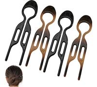 Chignon ondulé ondulé en forme de U, petites épingles à cheveux françaises, fourchettes à cheveux en coquille de tortue, bâtonnets à 2 dents pour femmes (Mix)