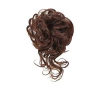 Chignon Perruque de cheveux avec bande élastique haute résilience, facile d'entretien, antidérapante, respirante, aspect naturel, Chignon résistant à la chaleur for fête Postiches en chignon(Bruin)