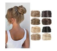 Chignon, Perruque en caoutchouc, tendon, cheveux raides, anneau, simulation féminine, boule moelleuse, paresseux, artefact(Brown black)