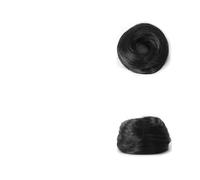Chignon, Perruque en caoutchouc, tendon, cheveux raides, anneau, simulation féminine, cheveux, boule moelleuse, cheveux paresseux, artefact Perruques(Black)