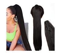 Chignon Postiche Cheveux 1 Pack Longue Ligne Droite Queue De Cheval Extension Cheveux Griffe Clip Synthétique Moelleux Tresse Femmes Perruques