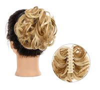 Chignon Postiche Cheveux 1-Pack Messy Bun Griffe Clip Morceaux De Cheveux Synthétiques Ondulés Bouclés Chignon Extension Queue Cheval Perruque Cravate