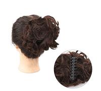 Chignon Postiche Cheveux 1-Pack Messy Bun Griffe Clip Morceaux De Cheveux Synthétiques Ondulés Bouclés Chignon Extension Queue Cheval Perruque Cravate